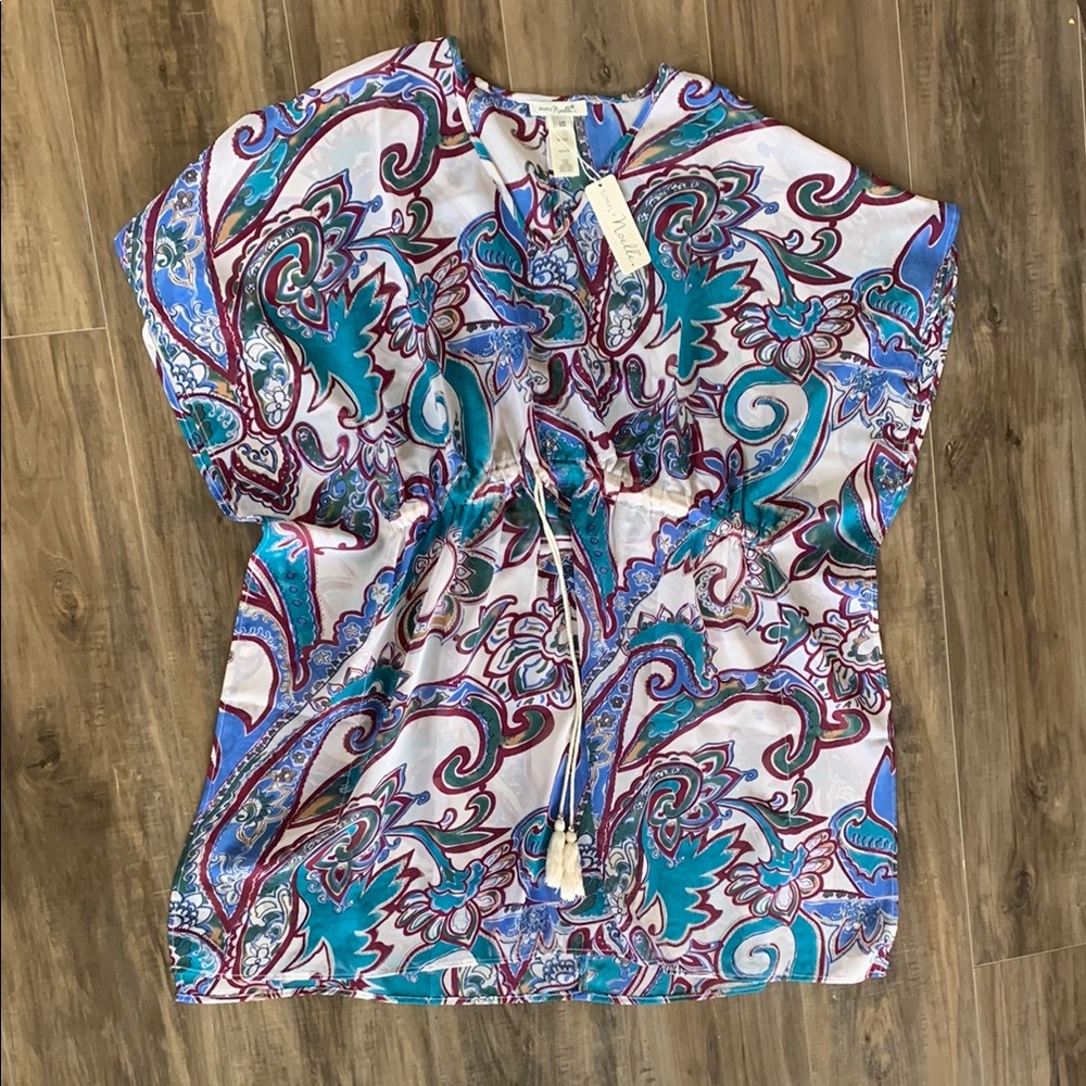Paisley Print Women's Swim Cover Up Size S Swimsuit Coverup